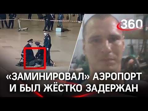 Видео: после шутки о бомбе в Домодедове лицом в пол уложили мужчину. Он был осуждён за кражи и угон