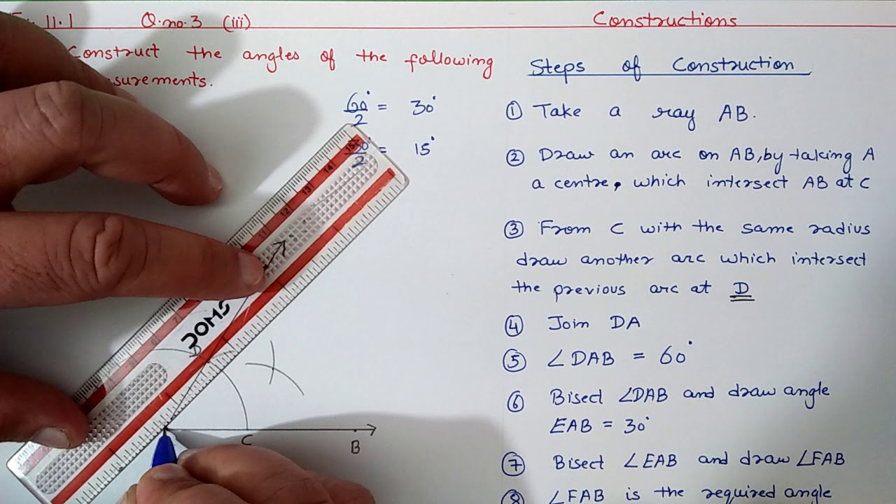 Ch:11Ex.11.1(Q.3)(III) Constructions | Ncert Maths Class 9 | Cbse ...