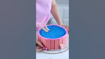 Making A Barbie Pool out of a Grocery Store Cake 💖🌴 #cakedecorating