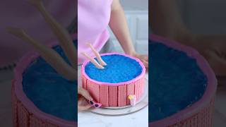 Making A Barbie Pool out of a Grocery Store Cake ?? cakedecorating