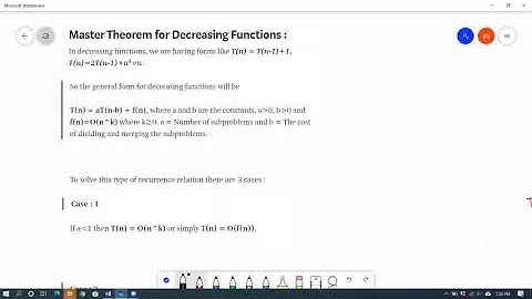 MASTER THEOREM WITH DECREASING FUNCTIONS