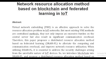 Network resource allocation method based on blockchain and federated learning in IoT