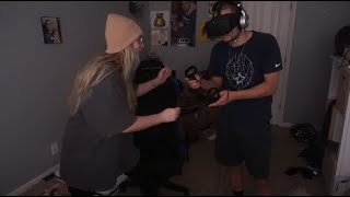 Brit Scares Erobb While He Plays Vr