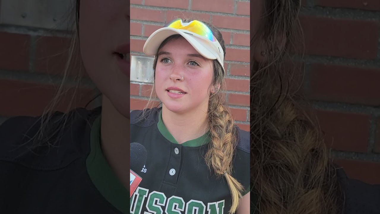 Husson pitcher Ana Lang after beating Framingham St. to advance to the regional championship round