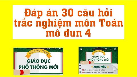 Đáp án 30 câu hỏi trắc nghiệm mô đun 4 môn Toán THPT