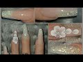 Weedding Nails with Venalisa polygel and 3D carved gel nail art