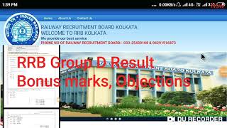 Rrb Group D result, Answer key, Bonus marks