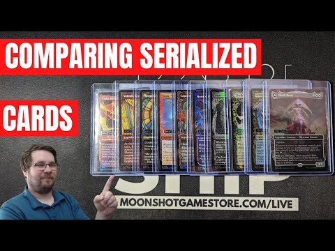 10 Serialized Cards & Their Variant Showcase Frames Compared - March of the Machine - Ships April 14