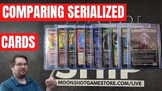 10 Serialized Cards & Their Variant Showcase Frames Compared - March of the Machine - Ships April 14 10 Serialized Cards & Their Variant Showcase Frames Compared - March of the Machine - Ships April 14