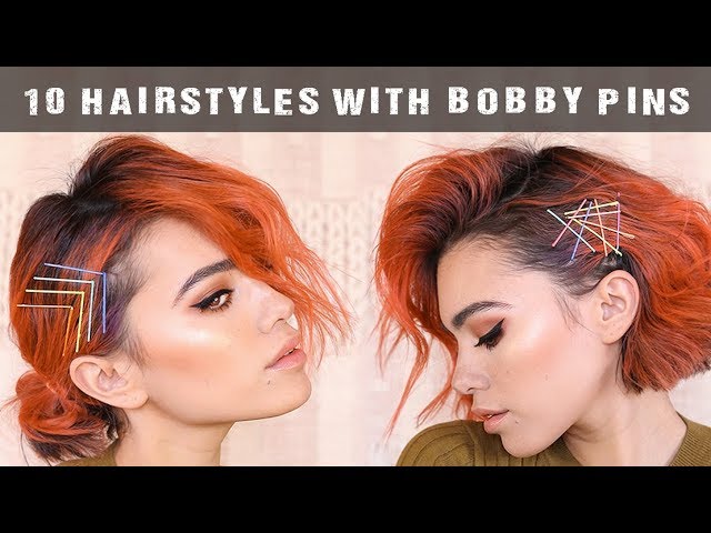 10 easy hairstyles using BOBBY PINS | tutorial - YouTube