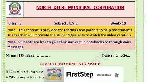 Class 5 | EVS | Sunita in Space | Week 19 solution | FirstStep