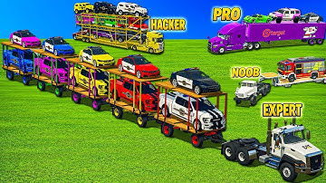 NOOB VS PRO VS EXPERT VS HACKER TRANSPORT BATTLE & FS 25 CHAOS! Farming Simulator 25