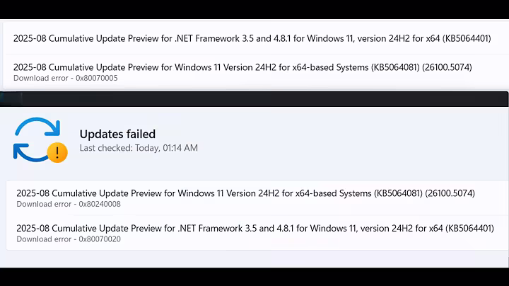 Fix Update KB5064081/KB5064401 Not Installing Error Code 0x80070005/0x80240008/0x80070020 Windows 11