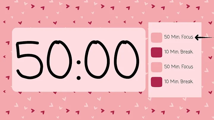 ✨ 2-Hour Pomodoro Countdown Timer | 50-Min Focus & 10-Min Breaks | Minimalist Design ✨