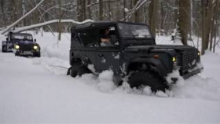 Land Rover defender 90 feat 110 HCPU drive in deep snow/ езда по очень глубокому снегу