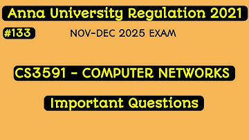 CS3591 - Computer Networks Important Questions 2025 | Anna University Regulation 2021 | #133