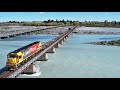 Trains by drone - New Zealand's longest bridge - Rakaia River