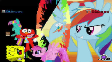 Mugen battle Spongebob and Elmo vs Twilight Sparkle and Rainbow Dash