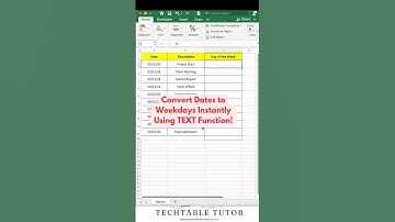 Turn Dates into Weekdays in Excel 🗓️ | Simple & Quick Guide! #excel #excelshorts #exceltricks