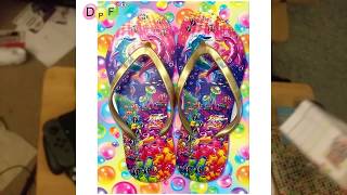 Diamond Painting #12 - DPF Diamond Painting Lisa Frank flip flops