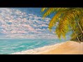 Tutorial Pintar Playa Tropical Con Mar Olas Palmeras Paso A Paso Con Acrilicos