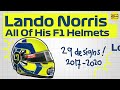 Every Lando Norris F1 Helmet Collection | 29 Designs from 2017-2020