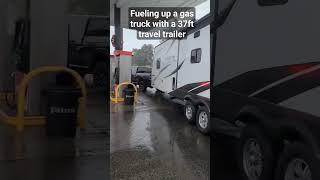 Filling up a gas truck with a 37FT travel trailer #Ram #GrandDesign #TravelTrailer #RV #Hemi #RvLife