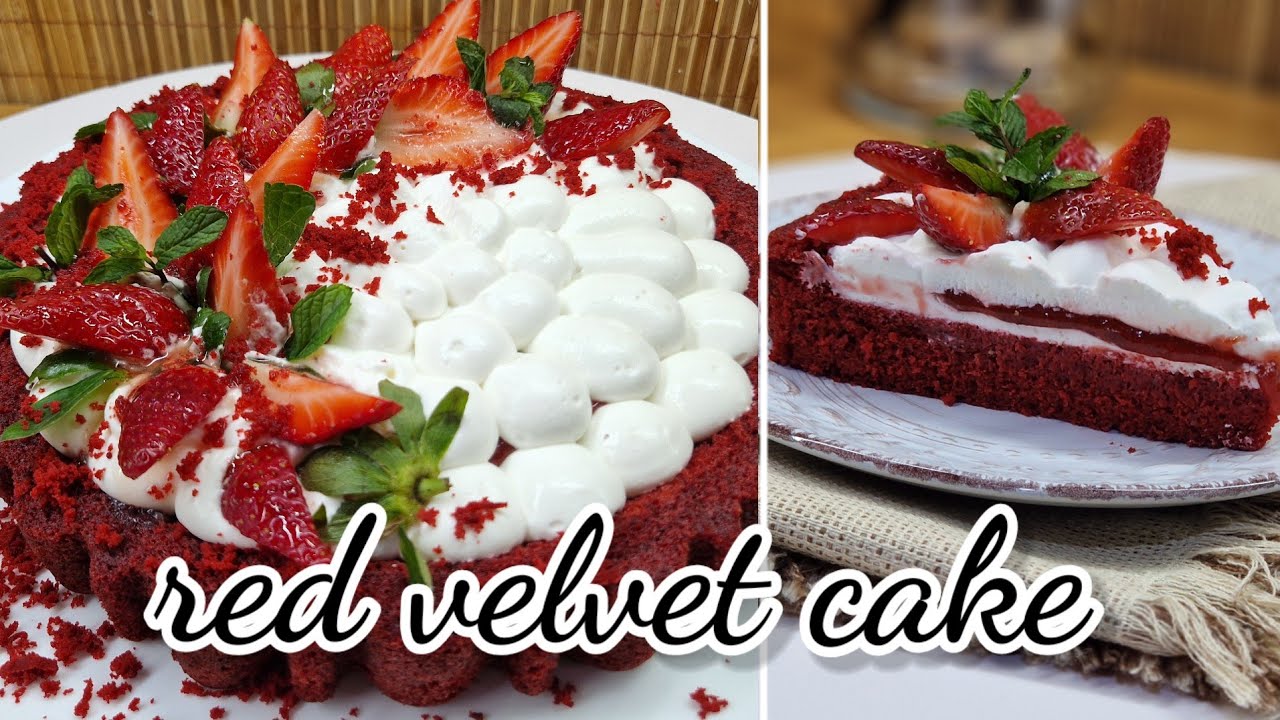 تارت الفراولة 🍓/ بطريقة راد فلفيت كيك 🎂/ تحلية رمضانية 👌 قوة في البنة 