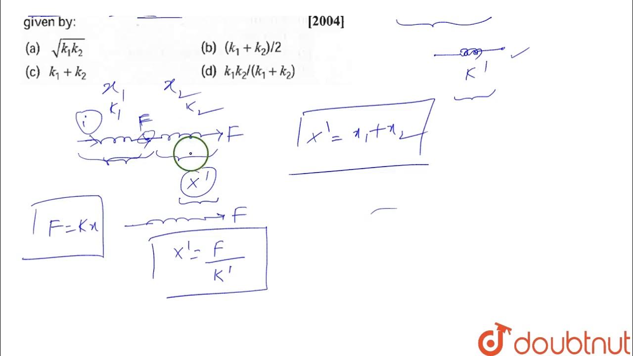 Two spring of spring constant `k_(1)` and `k_(2)` are joined in series