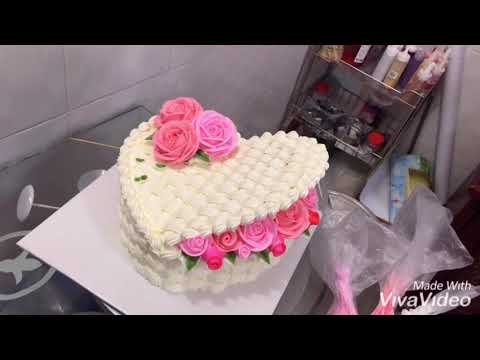 Bánh Kem Giỏ Hoa Trái Tim - Decor Birthday Cake Flower | Foci