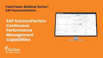 SAP SuccessFactors Continuous Performance Management Capabilities