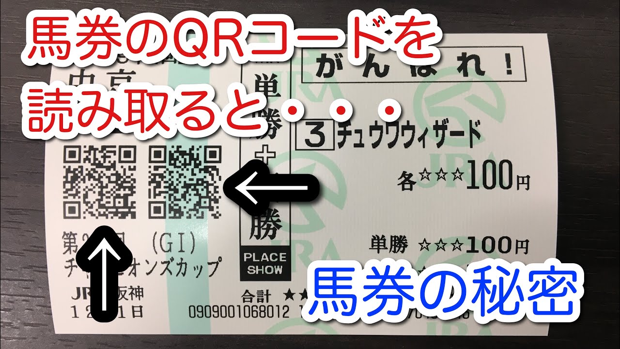 競馬 馬券のqrコードを読み取った結果 一口動画 3 Youtube