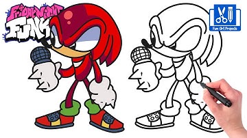 How To Draw Knuckles Halloween | Friday Night Funkin FNF Game MOD - Easy Step By Step