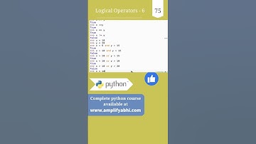 Python - Logical Operators | Part - 6 | #shorts  #amplifyabhi | py 75