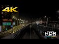 🚇 [4K HDR] Yurikamome Line (Monorail) From Odaiba to Shimbashi By Night | Tokyo, Japan 🇯🇵