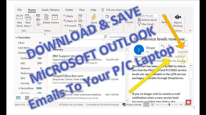 How To EXPORT OUTLOOK Emails To PC Laptop - Download -Save to .pst File-NEW for 2021 Exchange Server