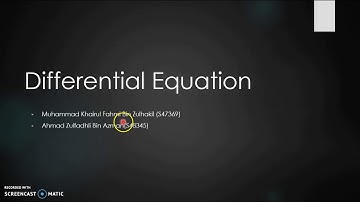 Differential Equation Video Assignment