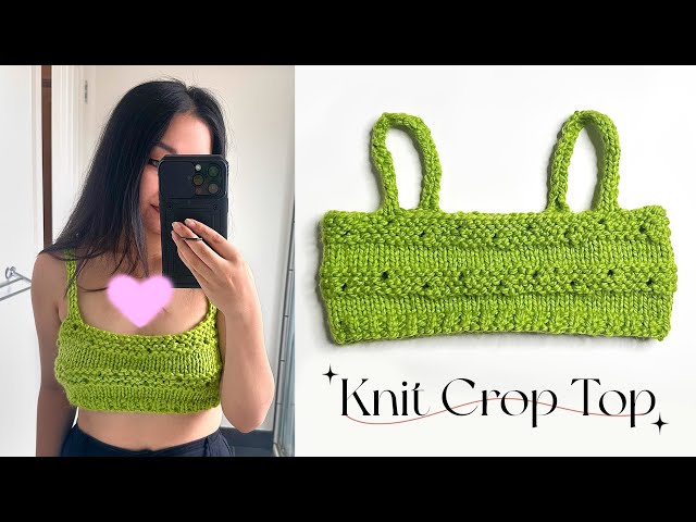 トップス mame Spots Pattern Knitted Croped Top1 How to Knit a Crop Top Tutorial - YouTube
