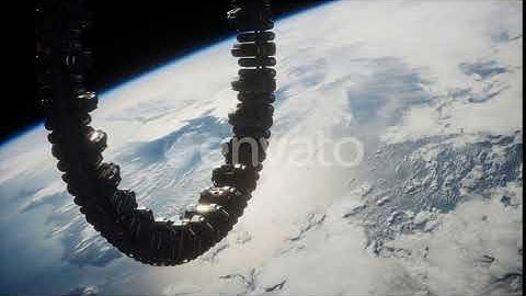 Futuristic Space Station on Earth Orbit | Motion Graphics - Envato elements