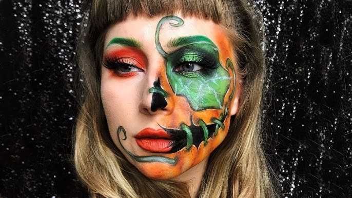 Easy Cracked Pumpkin Makeup Halloween Tutorial - Kindly Unspoken