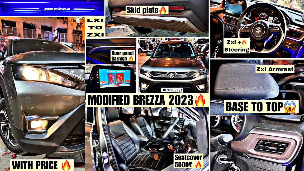Brezza 2023 modification 🔥 Brezza 2023 Armrest 😱 Brezza 2023 lxi to zxi
