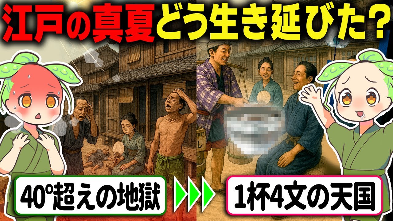 【衝撃！】冷蔵庫なしでどうやって？江戸庶民が猛暑を乗り切った冷たい食べ物！【ずんだもん＆ゆっくり解説】