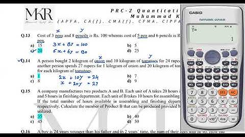 Lecture   2  Ch  2 Solving Equations l Quadratic and Linear Equations l PRC 2 Quantitative Methods