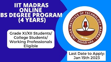 IITMBS | IIT Madras BS Program in Data science & Applications  | 4-year BS Degree