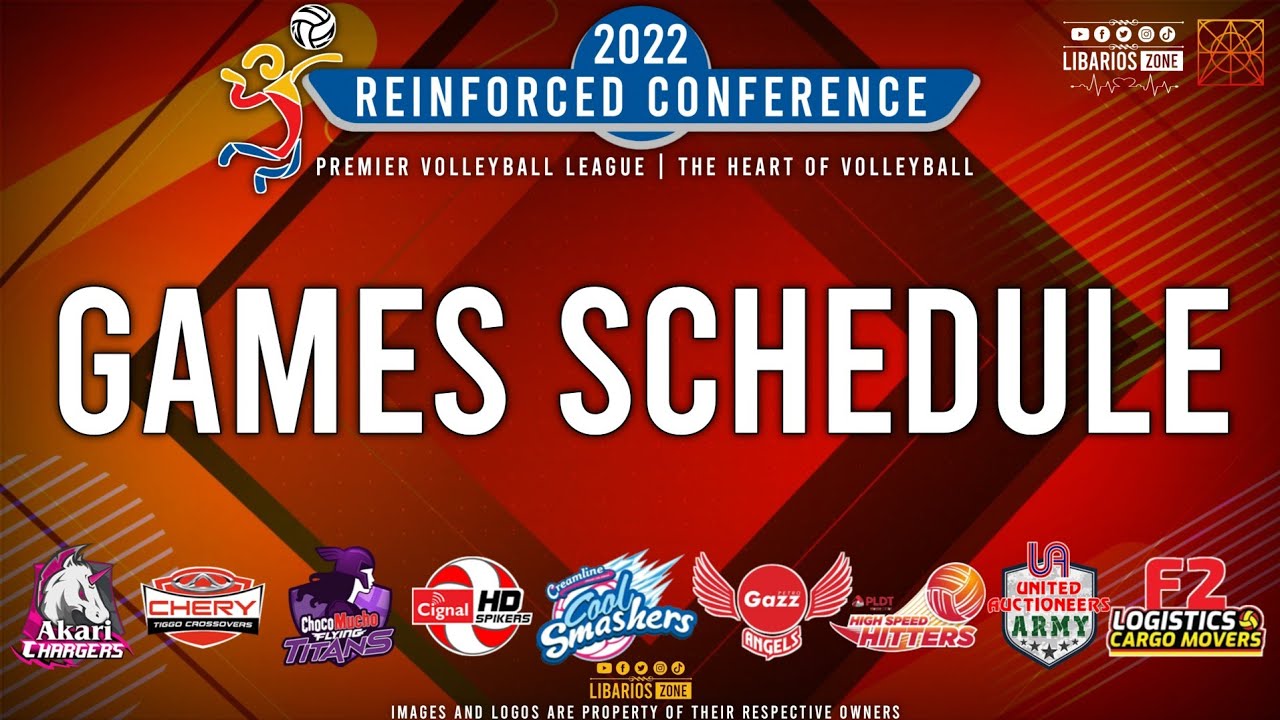 PVL REINFORCED CONFERENCE 2022 GAMES SCHEDULE PREMIER VOLLEYBALL LEAGUE