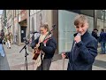 STREET stops to watch  &#39;14 Yr old boy&#39;s performance Johnny B.Goode- Chuck Berry Allie Sherlock Cover