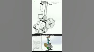 Mechanisch mechanisme van een enkele cilindermotor #automotive #engineering #shorts