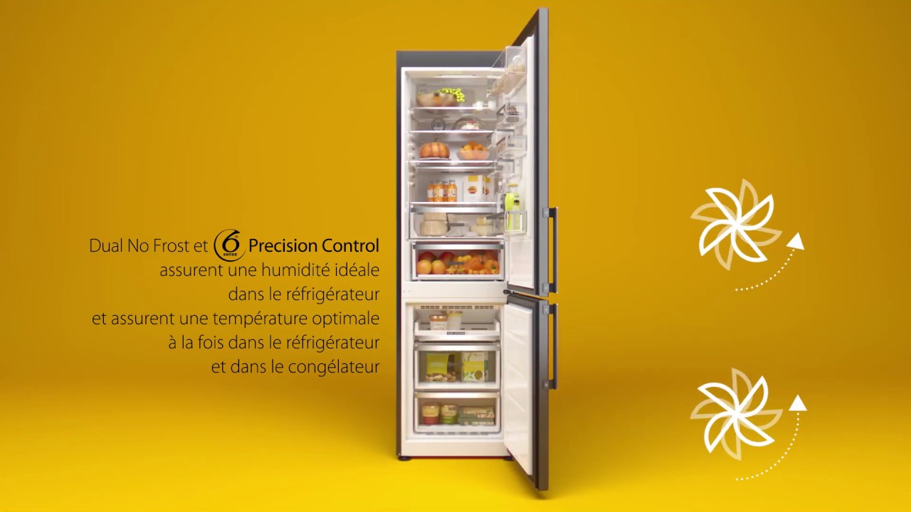 Combiné Réfrigérateur Congélateur Design Frigo Américain 42 DB Classe a  Noir