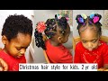 Super Cute CHRISTMAS HAIR STYLE For Kids With Very Short Natural Hair