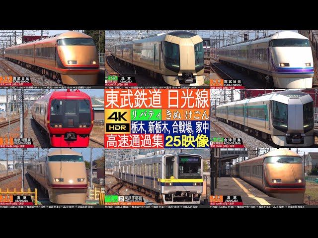 4K / TOBU Nikko line Limited Express Revaty Kegon, Kinu
